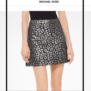Michael Michael Kors Metallic Leopard  Mini Skirt